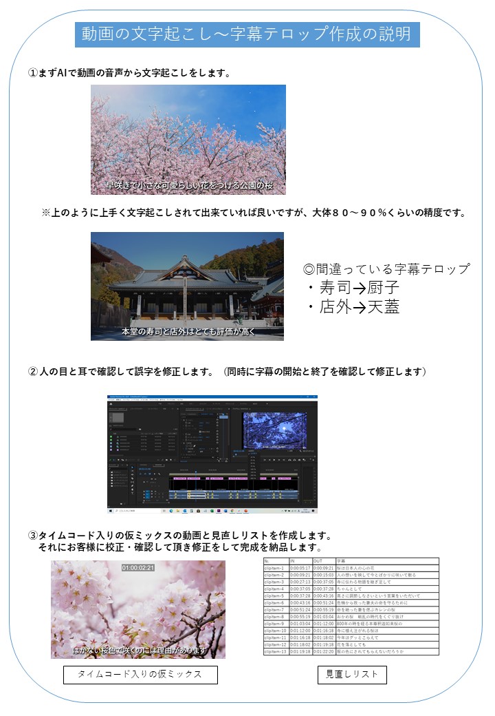 動画の文字起こし～字幕テロップ作成の説明